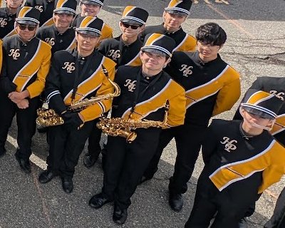 Saxophone players in uniform